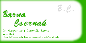 barna csernak business card